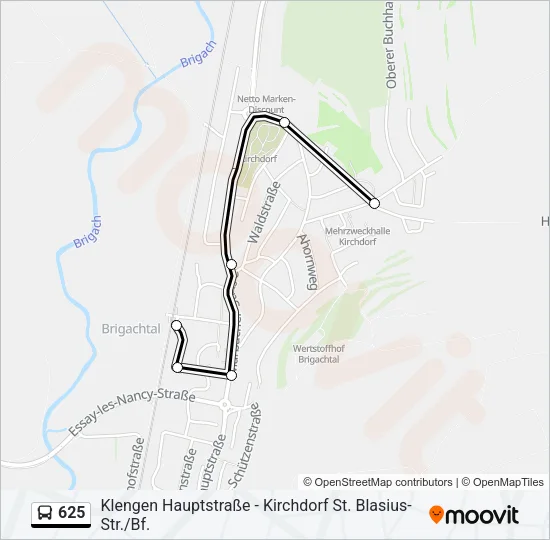 625 Bus Line Map