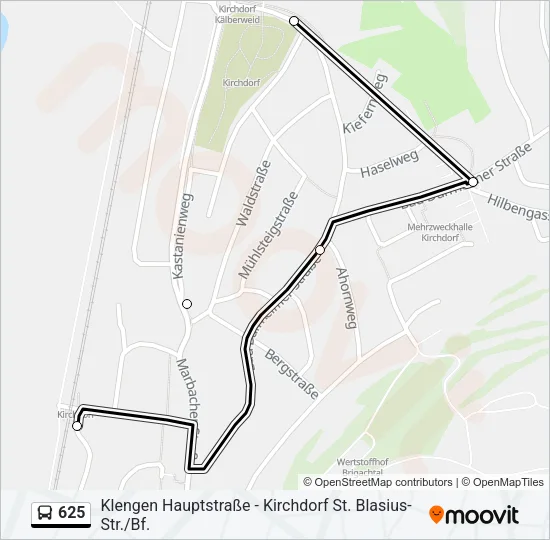 625 Bus Line Map