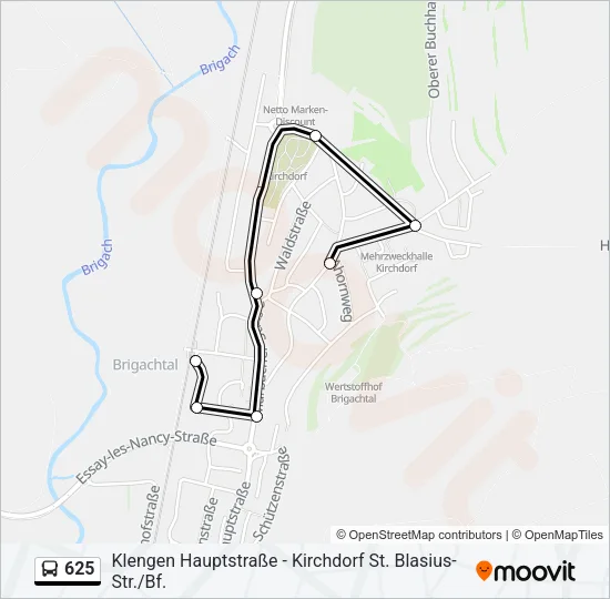 625 Bus Line Map