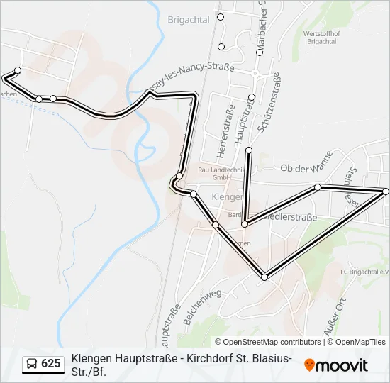 625 Bus Line Map