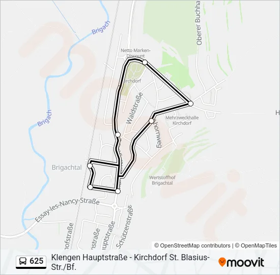 625 Bus Line Map