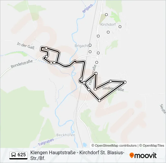 625 Bus Line Map