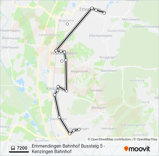 7200 Bus Line Map