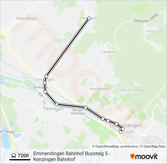 7200 Bus Line Map