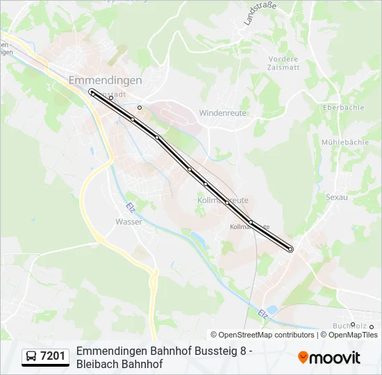 7201 Bus Line Map