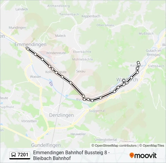 7201 Bus Line Map