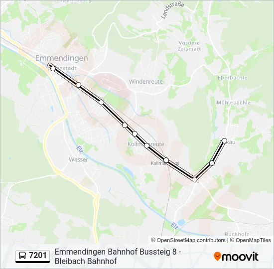 7201 Bus Line Map