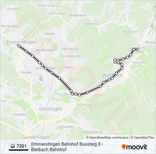 7201 Bus Line Map