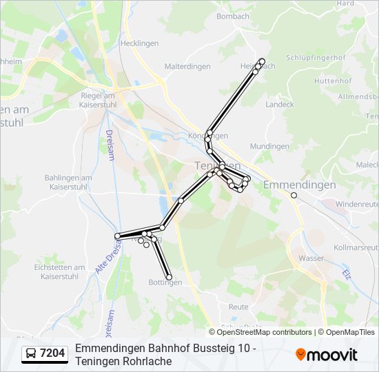 Buslinie 7204 Karte