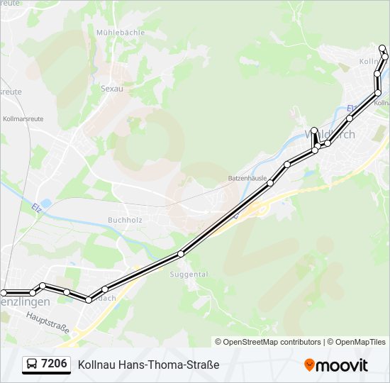 Автобус 7206: карта маршрута