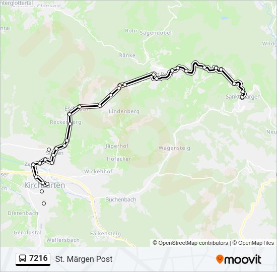 Автобус 7216: карта маршрута