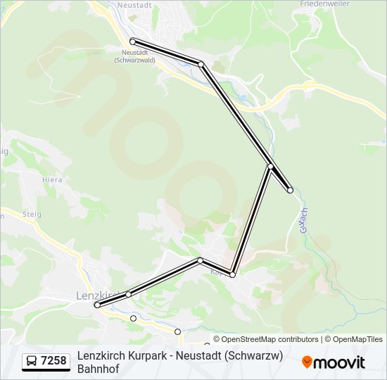 Автобус 7258: карта маршрута