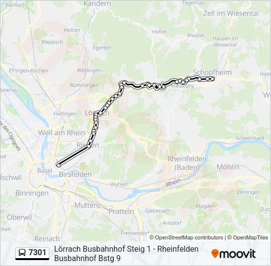 7301 Bus Line Map