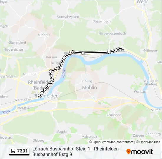 7301 Bus Line Map