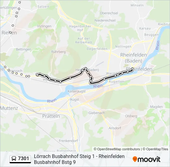 7301 Bus Line Map