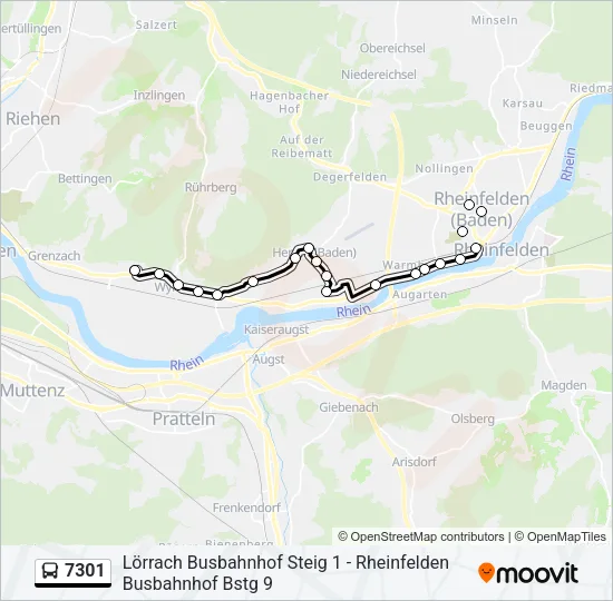 7301 Bus Line Map