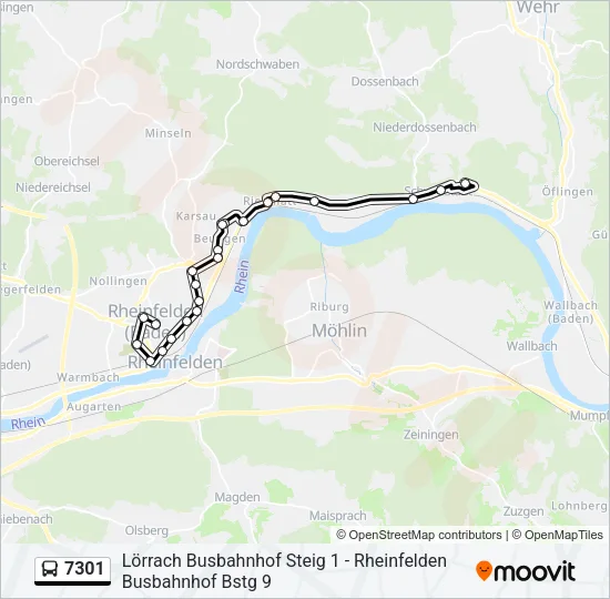 7301 Bus Line Map