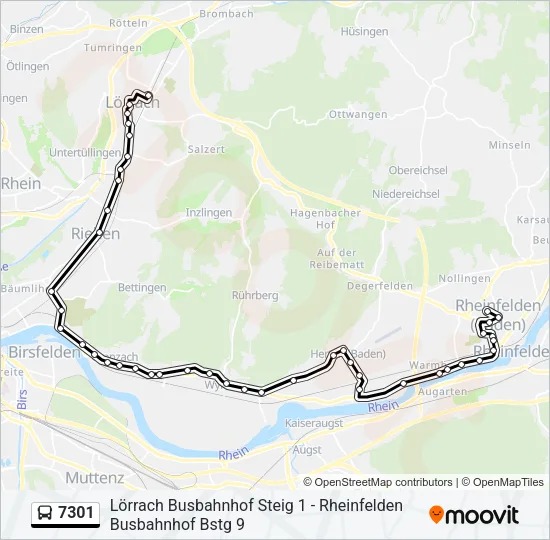 7301 Bus Line Map