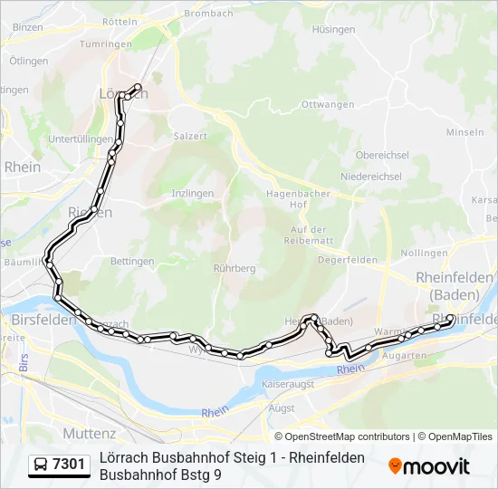 7301 Bus Line Map