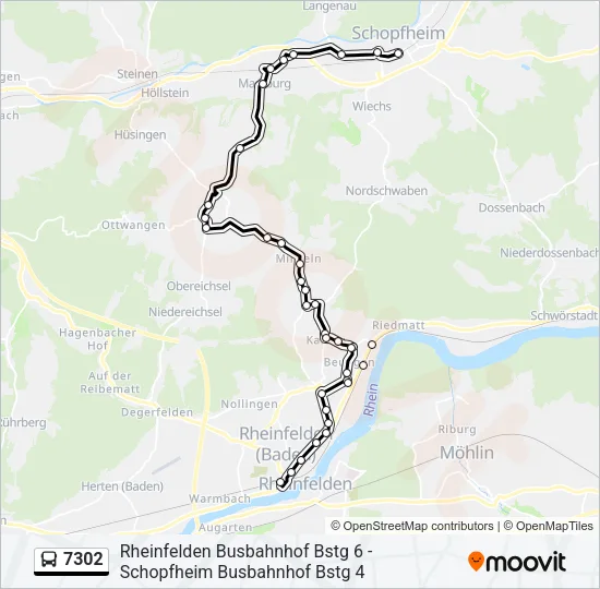 7302 Bus Line Map