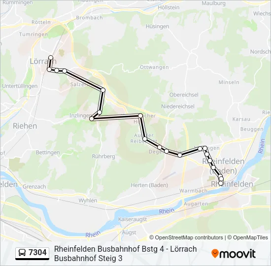 7304 Bus Line Map