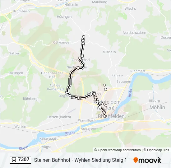 7307 Bus Line Map