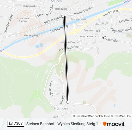 7307 Bus Line Map
