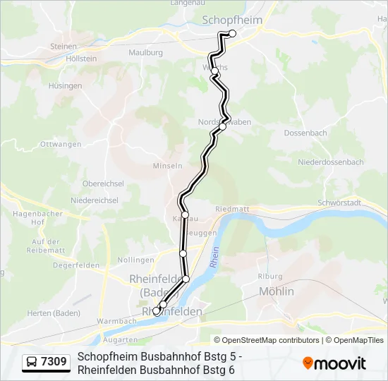 7309 Bus Line Map