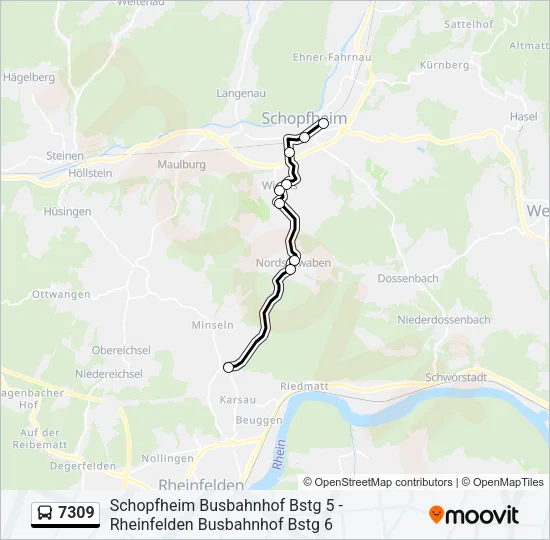 7309 Bus Line Map