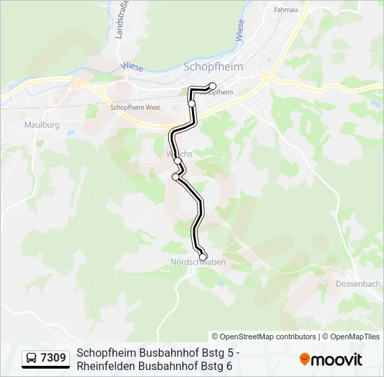7309 Bus Line Map