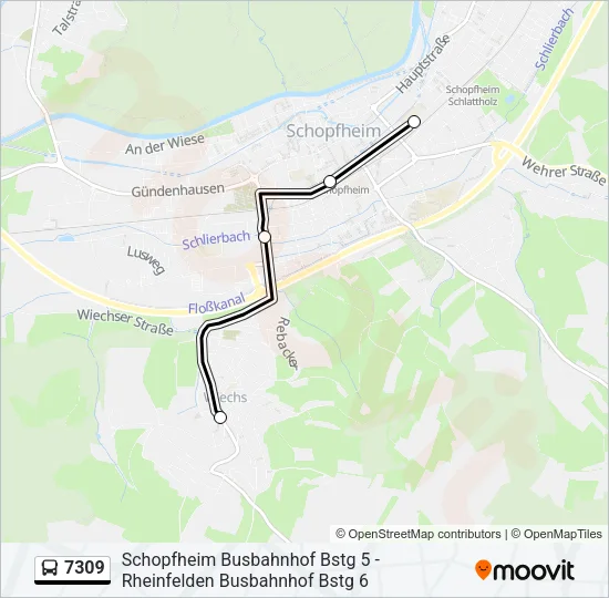 7309 Bus Line Map