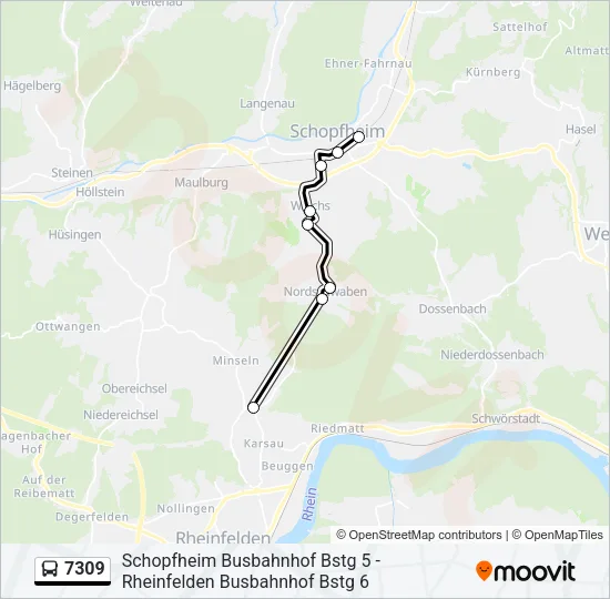 7309 Bus Line Map