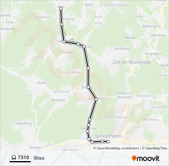 7310 Bus Line Map