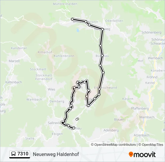 7310 Bus Line Map