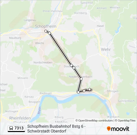 7313 Bus Line Map