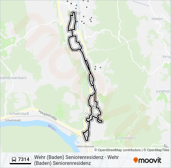 7314 Bus Line Map