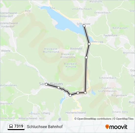 Автобус 7319: карта маршрута