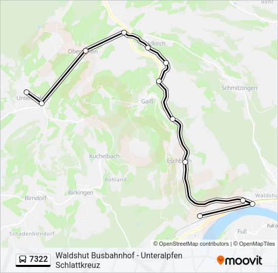 Автобус 7322: карта маршрута