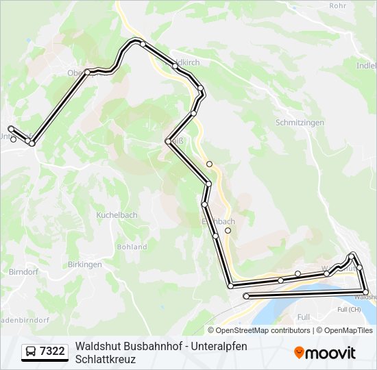 Автобус 7322: карта маршрута