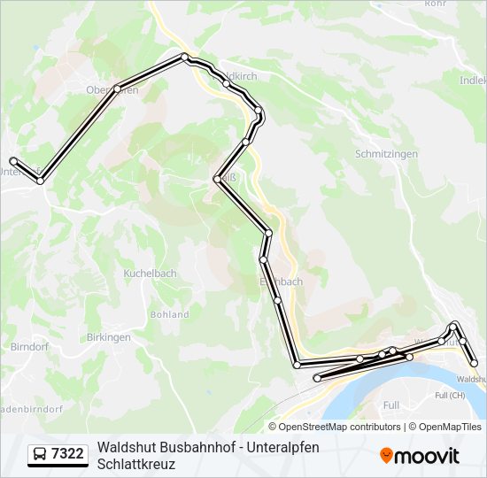 Автобус 7322: карта маршрута