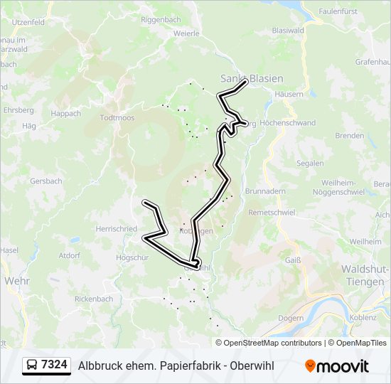 Автобус 7324: карта маршрута
