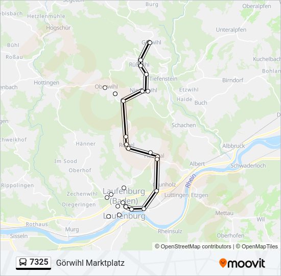 Автобус 7325: карта маршрута