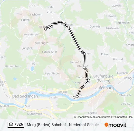 7326 Bus Line Map