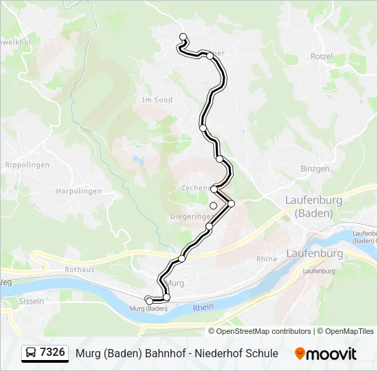 7326 Bus Line Map