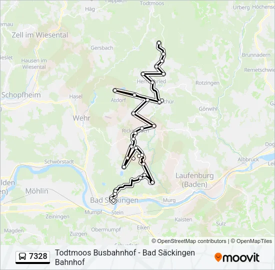 7328 Bus Line Map