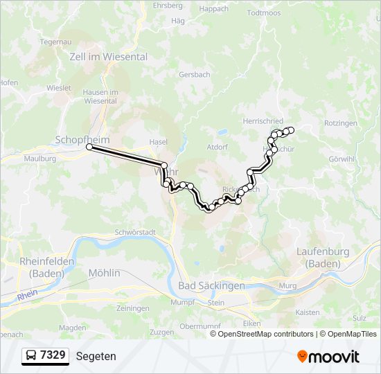 Автобус 7329: карта маршрута