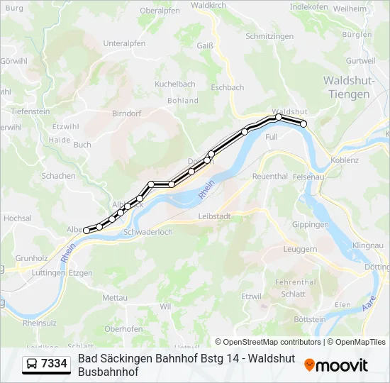 7334 Bus Line Map