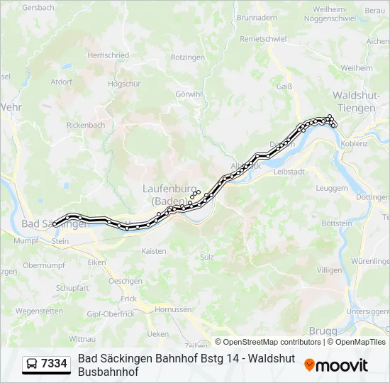 7334 Bus Line Map