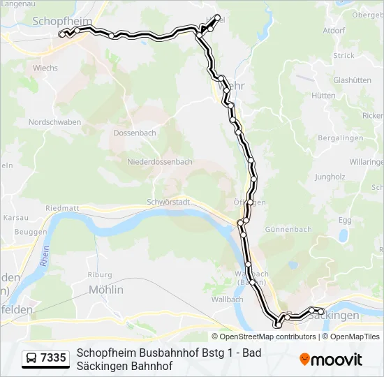 7335 Bus Line Map