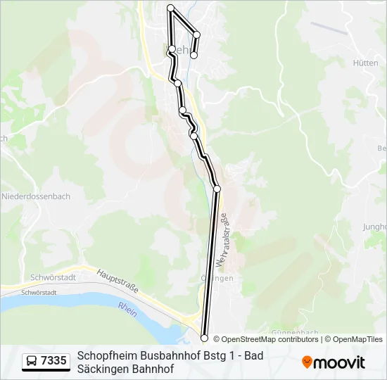 7335 Bus Line Map